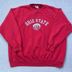 VTG NCAA VF Imagewear Sweatshirt Ohio State Buckeyes Red Mens 2XL Retro Pullover